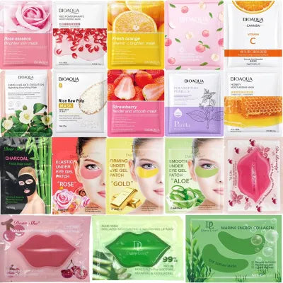 BIOAQUA Pack of 15 Moisturizing Facial Face Sheet Mask & Hydrating, Radiance Boost, , Moisturizing, Skin Care Sheet Mask