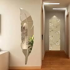 Acrylic Mirror Wall Leaf | 3D Wall Decoration Items for Home Decor and Bedrooms | Mirror Wall Decore for Offices and for Gift Items | 3D Wallpapers Sheets | Decorative Wall Art Design for Rooms | Wall Decor Ideas | Mirror Wall Stickers and Decals