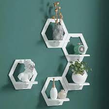 Lifestyle Glory Brand Hexagon Wall Shelf, Wall Shelves, Wooden Wall Shelf For kids, girls, bed room, Laser cut floating Shelf I Wall Art I Wall Hangings I Decorating items I Decorating items for bedroom I Decoration Pieces