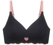 Push Up Bras For Women Love Heart Pattern Brassiere Deep V Neck Cute Underwear Female Seamless Wireless Soft Lingerie