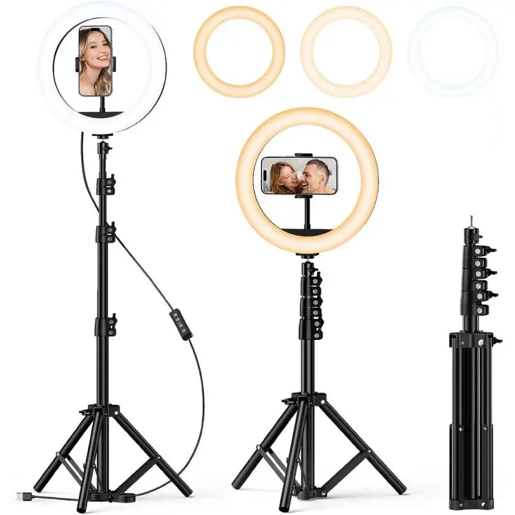 26cm Ring Light With Phone Holder & 3 Shades Of Colour For Videos Photography Studio & Lightining