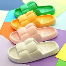 A Pair Thick Flat Bottom Bathroom Home Slippers Fashion Soft Sole EVA Indoor Lady Sandals New Summer Non Slip Flip Flops