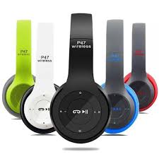 P47 Bluetooth Foldable Headset with Microphone Support Fm Radio TF for PC Smartphone and Tablet