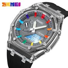 SKMEI men electronic watch dual-display electronic watch with luminous waterproof watch fashion business style For Men 1816