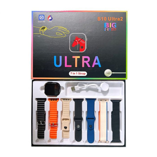 Smart Watch Ultra Big 2.01 with 7-in-1 Strap, The Ultimate Smart Watch with Infinite Display, and Wireless Charging"